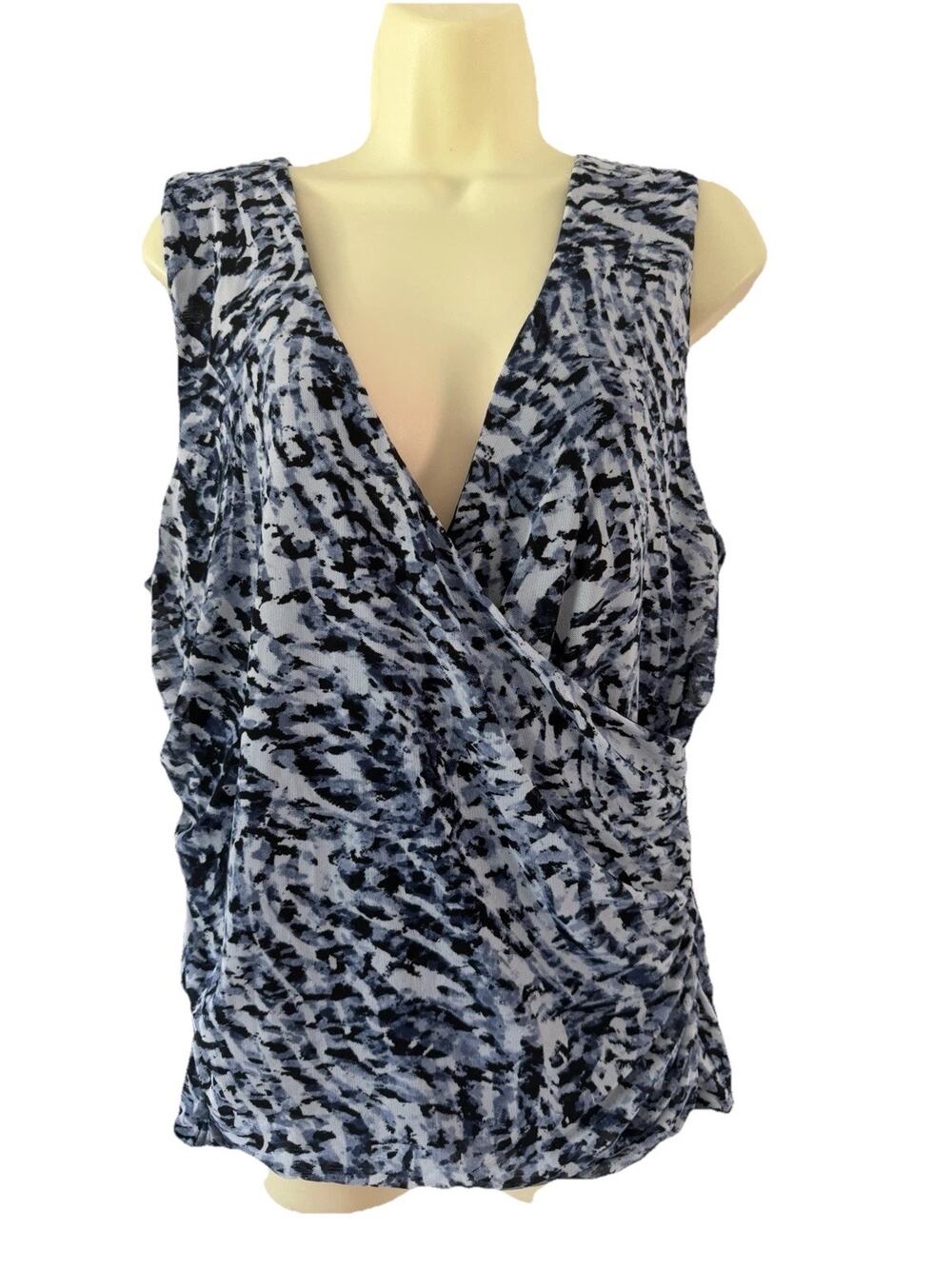 INC International Concepts Audrey Animal Print Knit Top Shirt XL Summer Stretch